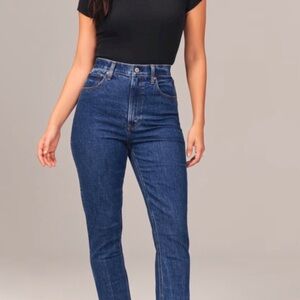 Abercrombie & Fitch High-Rise Jeans in Dark Blue